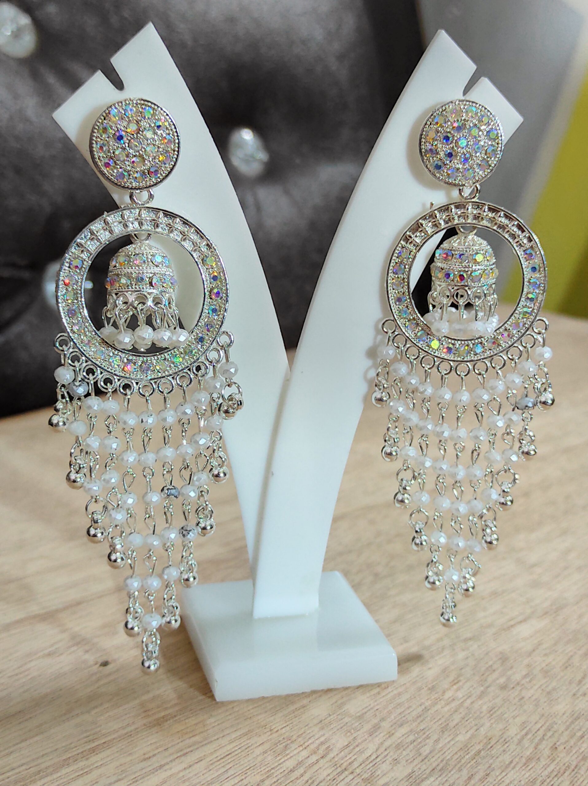 Elegant Long-Hoop Jhumka Earrings