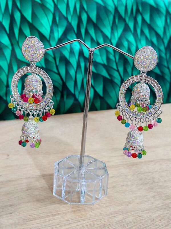 Double Layered-Hoop Jhumka Earrings - Image 4