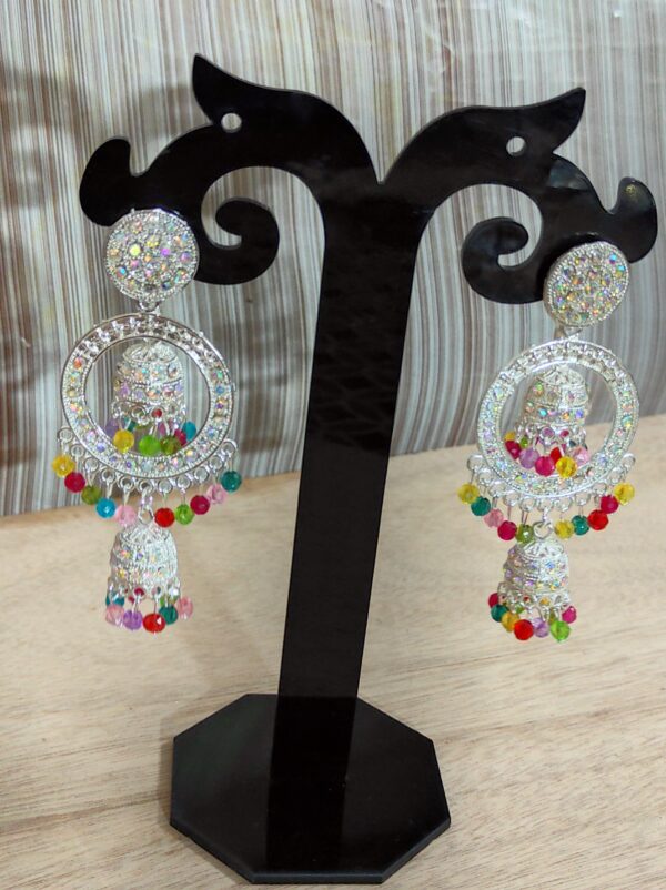 Double Layered-Hoop Jhumka Earrings - Image 3