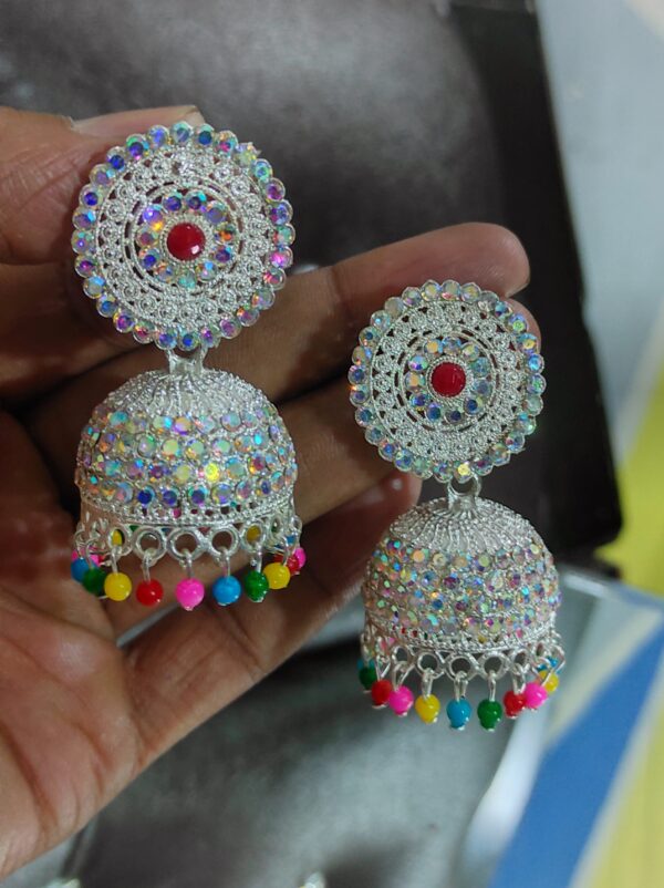 Multicolor Stone Jhumka Earrings
