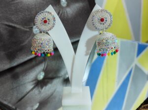 Multicolor Stone Jhumka Earrings
