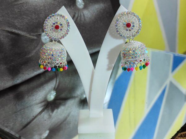 Multicolor Stone Jhumka Earrings